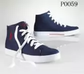 polo ralph lauren oiled suede high top boat chaussures in lt p0059 bleu